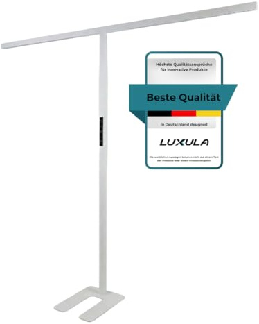 LUXULA Büro Stehleuchte LED Up/Down, dimmbar per Touch, Automatikdimmung | Stehlampe Büro für Schreibtisch Homeoffice, 90W 5000lm, 4000K Neutralweiß, UGR<16 blendarm, CRI 98 farbtreu, Weiß