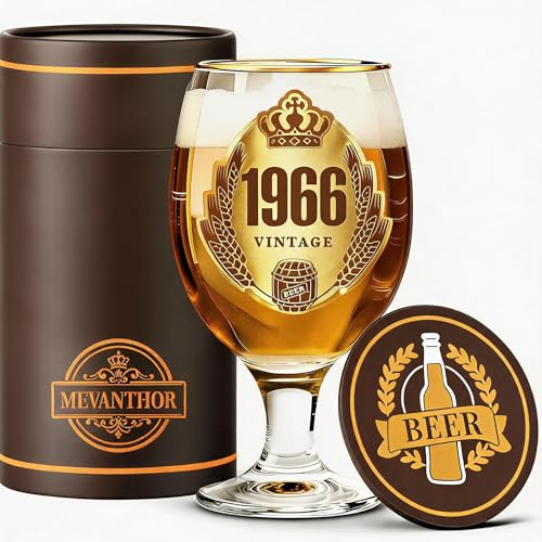Mevanthor Regalos Hombre 60 Años,1966 Años Cumpleaños Copa Cerveza, 400ml | Personalizado Ideas Fiesta Decoracion Regalos para Papá Abuelo Tío Hermano,Originales Dia del Padre Aniversario Navidad