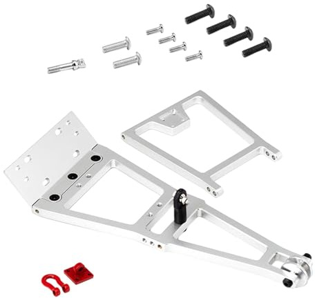 RCGOFOLLOW 1/10 Crawler And Trailer Chassis DIY Build Kits Offer Enhanced Upgrades For RC Vehicle Performance Optimization RC Winch Double Stent Truck Tow Crane Arm Wrecker, Silver