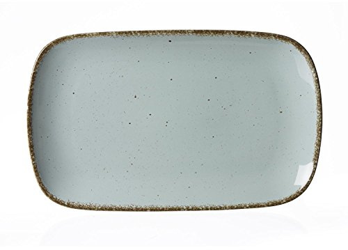 Ritzenhoff & Breker Servierplatte Casa, 33 x 20 cm, Recheckige Platte im Vintage-Look, Mix & Match-Geschirr, Spülmaschinenfest & Mikrowellengeeignet, Porzellan, Blau