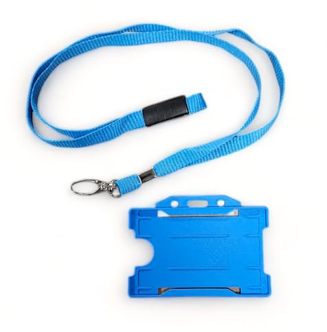 ALG ID Cards® Blue Lanyard Card Holder - ID Card Badge Holder- Blue Lanyard Neck Strap with Metal Clip & Safety Breakaway Release for ID Pass