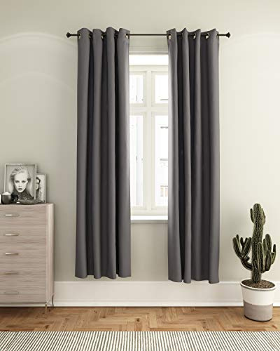 Furinno Collins Blackout Curtain 52x84 in. 1 Panel, Dark Grey