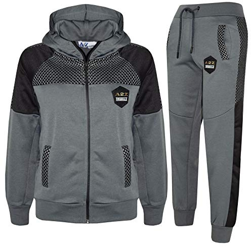 A2Z 4 Kids Survêtement De Sport Pour Garçons Et Filles Combinaison De Jogging - T.S Mesh 304 Charcoal 13