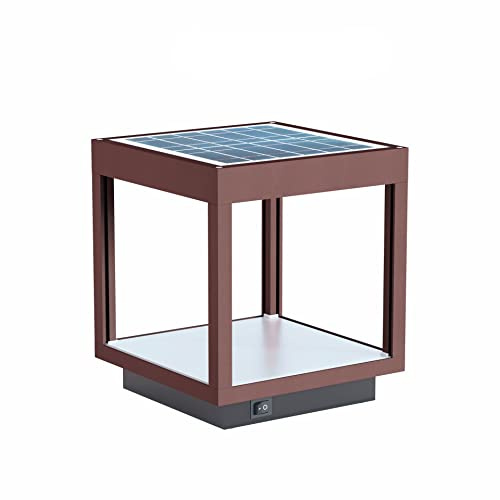 BENEITO FAURE Lanterna Visor Solar da Esterno IP65 - Lampada da Tavolo a Led in Alluminio a Energia Solare con Pannello Integrato 3.5W 120° flusso luminoso di 460 lumen (Corten)