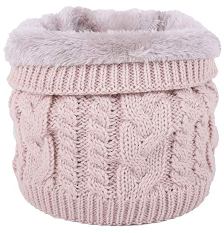 Invierno Bufanda de Doble Capa de Forro Polar Suave Forrado de Punto Grueso cuello Cálido Calentador Círculo Bufanda a Prueba de Viento