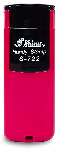 Personalisierbarer Taschenstempel Shiny S-722 ca. 14 x 38 mm in fuchsia, mit eigenem Text, Logo oder Adresse selbst gestalten, Pocket Stamp