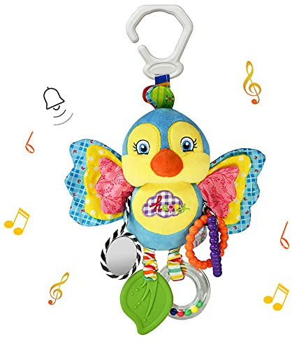 Baby Rattles Toys with Teether,Bed Bell for Toddler in pram,Gifts for Baby Aged 3 Months or More (Bird)