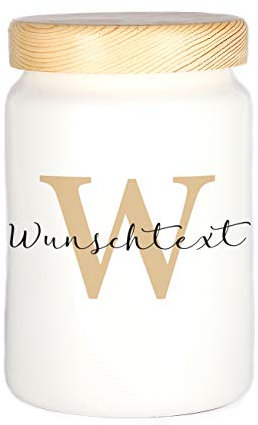 Herz & Heim® Keksdose personalisiert mit Ihrem Wunschnamen zu Weihnachten für Ihre Plätzchen (Monogramm)