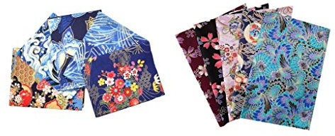 Tubayia 10 Stück Vintage Japanische Baumwolle Stoffe Patchwork Stoffpakete für DIY Kleidung, Taschen, Kissen