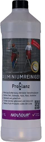 NOVADUR Aluminiumreiniger Pro Glanz 1000 ml Flasche entfernung von Fett, Schmutz, Kalk, Rost, Oxydation und Korrosion