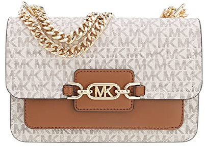 Michael Kors Schultertasche Heather Large mit Logo, Vanilla/Acorn