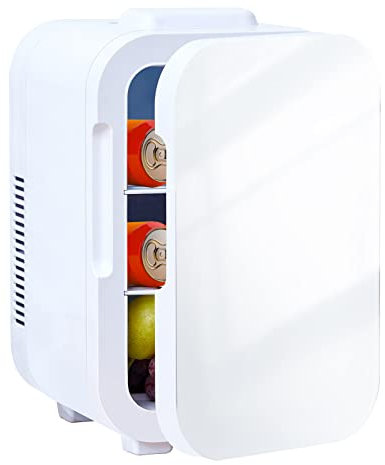 LEMROE 10L Mini Fridge for Bedroom Cooler and Warmer, 10 Can Compact Portable Small Refrigerator for Beer, Drinks, Skin Care, Makeup, Food, AC/DC Great for Car, Dorm, Camping, Office (White-10L)