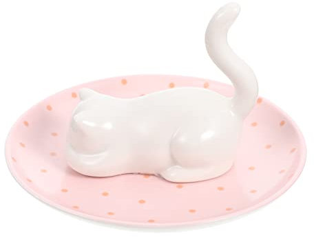 Alipis Adorabler Katzen Schmuck Organizer Keramischer Aufbewahrungs Und Präsentationsteller Schmuckdisplay Für Zuhause Hotel Festlichkeiten Und Mehr Dekorative Schmuckschale Für Frauen