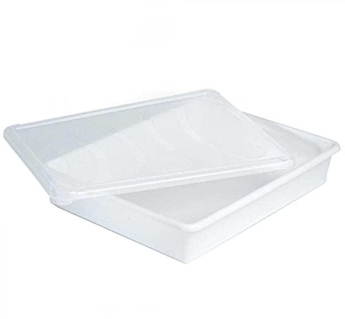 Tradineur - Bandeja almacenamiento con tapa para frigorífico - 4,3 litros - 6,5 x 34 x 27 cm - Transparente