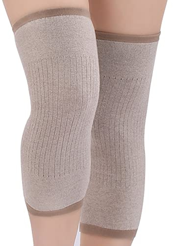 Ashuxxn Genouillère en Laine Cachemire Unisexe Genouillères Unisexe en Laine Chaude Genouillères élastiques Genouillères de Sport Légères Chaud Protège-Genou pour la danse les sports de plein (Kaki)