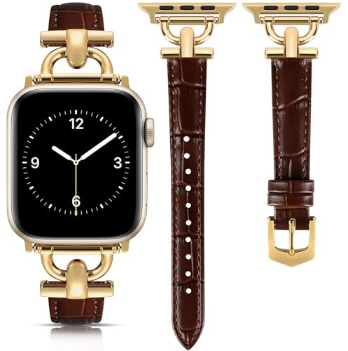 mxiixnai Compatible avec Le Bracelet Apple Watch 38mm 40mm 41mm 42mm 44mm 45mm 46mm 49mm Femme,Bracelet de Cuir Remplacement pour iWatch Series 11 10 9 8 7 6 5 4 3 2 1/SE/Ultra