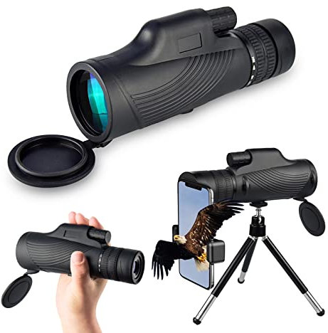 DOCANIO Monokular 10-30x Zoom Monokulares mit BAK4 Prisma FMC Fernrohr Erwachsene mit Halter und Stativ Klarer Low Light Vision für Klettern, Ballspiele, Konzerte