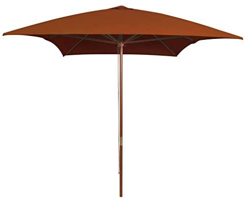 homiuse Ombrellone da Esterni con Palo in Legno 2x3 m Terracotta Ombrellone Da Balcone Ombrellone Da Giardino Ombrellone Mare Ombrellone Da Esterno Ombrellone Spiggia Ombrellone Decentrato