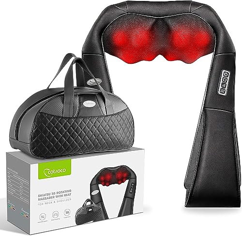 Nackenmassagegerät Shiatsu Massagegerät Elektrisch mit Wärmefunktion, Schulter Massagegeräts für Rücken, Beine, Füße, Rückenmassagegerät, perfekte Geschenk zur Muskelschmerzlinderung zu Haus, Büro