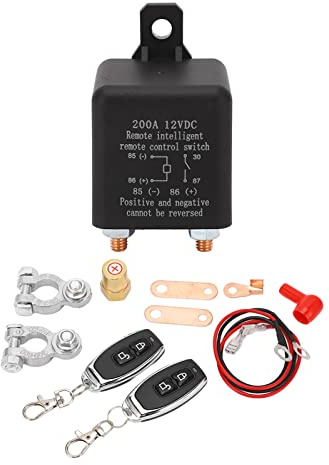 Ferngesteuerter Batterietrennschalter, 12V 200A Auto-Ausschalter Kabelloser Autoabschalter Dual Auto Isolator Batterie-Schalter-Relais Anti-Diebstahl-Batterieschalter für LKW Auto
