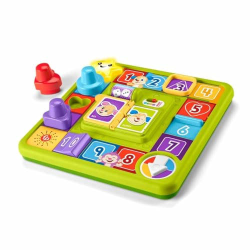 Fisher-Price Hündchen Spielstation Fisher-Price Musikwiedergabe Brettspiel Babyspielzeug, Spaß und Lernen Hündchen Spielstation, mehrsprachige Version HRB70