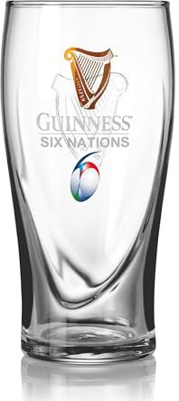 Guinness Vaso de cerveza oficial de Six Nations, recuerdo clásico (540 ml)