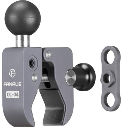 FANAUE CC-04F Anti-theft Handlebar Base Mount Strong Rod Clamp with 1 Inch Ball Head for Rails 0.5 to 2.0 Diameter, Compatible with RAM Mounts B Size Double Socket Arm & Bike Motorcycle Phone Holder