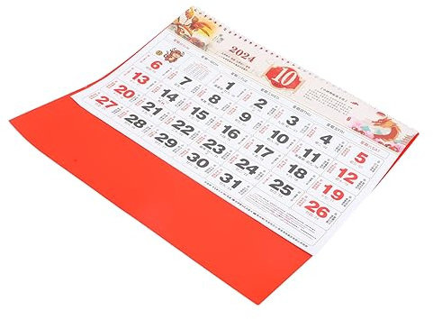EXCEART Erfahrene Drucktechnologie 2024 Kalender Detaillierte Monddaten Monatlicher Wandkalender für