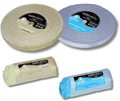 Lux Metal 2 polierpaste 700 g - 2 Polierscheibe 250 mm set DIY kit Polierset Schleifpaste Metall, Aluminium, Bank Poliermaschine, Edelstahl, Messing, Kupfer Holz Kunststoff schleifmaschinen, messer