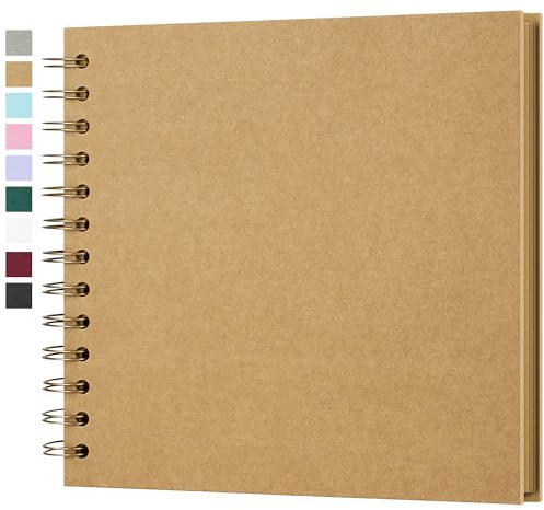 Fotoalbum zum Selbstgestalten, Scrapbook Fotobuch zum Einkleben 18 x 18 cm 40 Seiten, Archivqualität säurefrei DIY Geschenk für Baby, Familie, Jahrestag, Geburtstag, Valentinstag und Hochzeit, Gelb