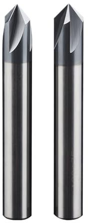 Fasenfräser HRC60 Fasenfräsen 90 Grad 4 Schneiden Hartmetall-Ecksenker Anfasfräser Entgraten 4 6 mm Kanten V-Nutfräser(D12X90AX75LX4T)