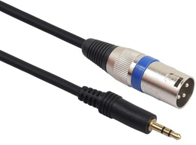RIKYJIC Vergoldetes Stereo-Mikrofonkabel, XLR-Stecker auf 3,5-mm-Klinkenstecker für Smartphone, PC und Karaoke-Audio-Konnektivität, 3 m