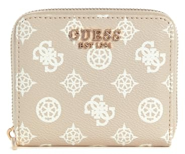 GUESS Laurel SLG Small Zip Around Wallet Mocha Logo