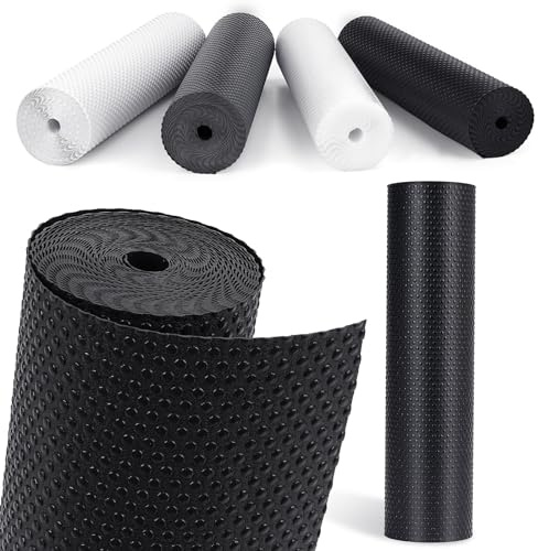MooiFun Schubladenmatte, Nicht Klebende Küchenschubladenmatten, Antirutschmatte Wasserdichtem Matte Kühlschrankauskleidungen (Schwarz/40cm x 610cm)