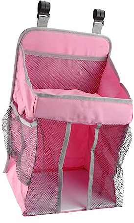 TOYANDONA Babybett Aufbewahrungstasche Für Windeln Und Spielzeug Hänge Organizer Aus Dickem Material Belastbar Über 5 Kg Rosa Für Kinderzimmer Und Kinderwagen