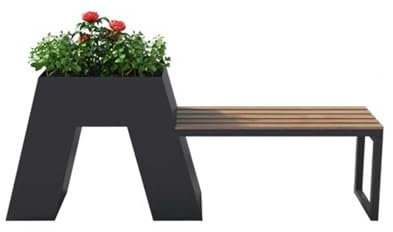 Banco con jardinera, Banco de macetero elevado for exteriores con 2 bancos de madera anticorrosión Macetero blanco for cultivar plantas, flores y verduras verdes Banco de jardín(L 120cm*D 30cm*H 60cm)