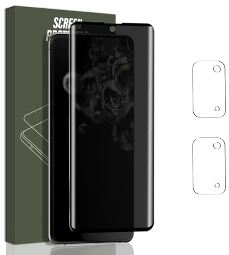 Jewloofa Privacy Schutzfolie für Samsung Galaxy S20 Plus (6.7) Panzer Schutz Glas [1 Stück] und Kameraschutz [2 Stück], 9H/Blasenfrei, Anti-Spy Panzerfolie für Galaxy S20 Plus (6.7)