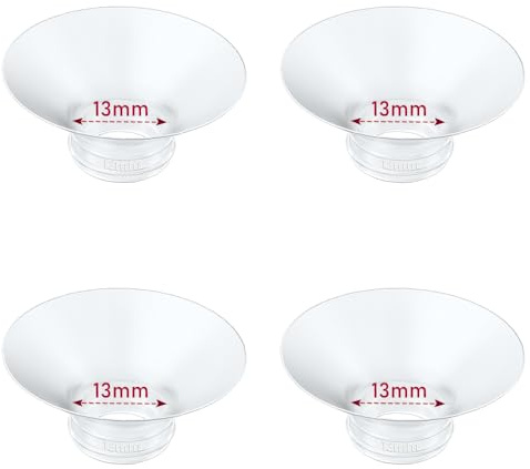 4 inserti flangiati da 13 mm compatibili con Momcozy M9/M6/M5/S12 Pro/V1 Pro/V2 Pro, per Spectra/Medela/MomMed/eufy/Lansinoh/Elvie, ricambio per parti Momcozy