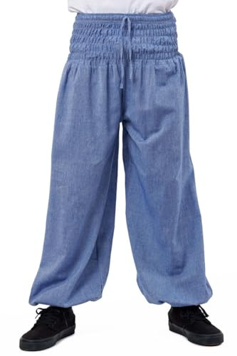 FANTAZIA Azura - Pantaloni a sbuffo unisex, taglia unica, colore: Blu, Blu, Taglia unica