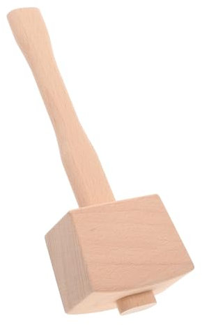 BATHVEVE Beech Wood Hammer for Woodworking and Leatherworking, Beige