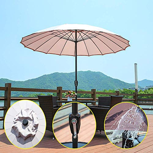 Parasol,Round Garden Tilting Table Umbrella For Outdoors 2.7m, Crank Handle, UV Protection Gardens/Patios/market - Robust Aluminium