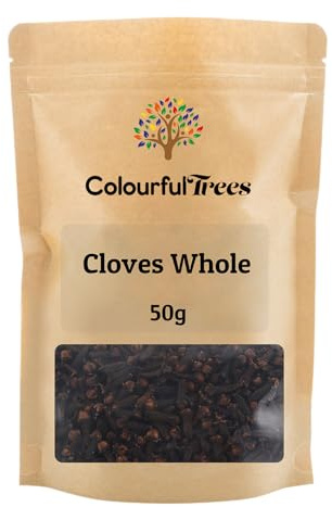 Whole Cloves 50g – Premium Grade by Colourful Trees | for Tea, Cooking, Infused Water & Blends