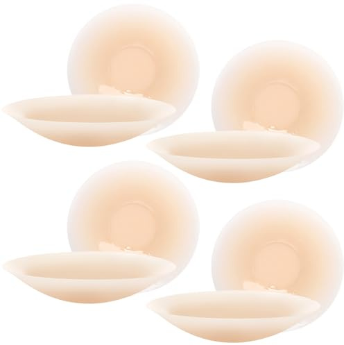 pclapora 4 Paires Cache Teton en Silicone, Protège-Tétons Invisibles, Cache-Tétons Femme Ultra Doux Réutilisables en Silicone, Nipple Cover Femme, pour Robe de Soirée Robe de Mariée Maillot de Bain