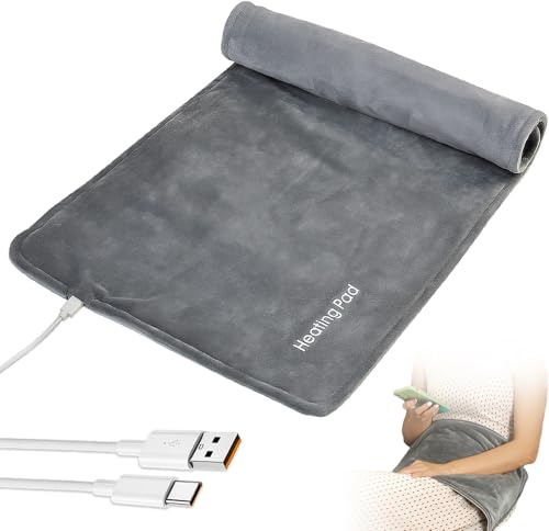 Hojalis Cuscino Riscaldante USB, Coperta Termica Cuscinetto Riscaldante USB, Portatile 5 V Lavabile in Termoforo, Coperta Elettrica USB per Schiena Collo Crampi Mestruali Sollievo Dal Dolore Mestruale