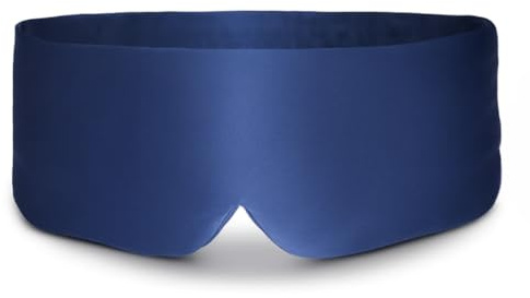 BOLLSEN Seidenschlafmaske – 100% Maulbeerseide, ultraweich & atmungsaktiv, verstellbar, vollständige Verdunkelung – Marineblau, Rosenquarz, Schwarz – Einzel- & Multipack-Optionen