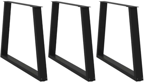 Frdhee Lot de 3 pieds de table en forme de V en acier - Noir - 90 x (72-73,3) cm - Pour cuisine, bureau, table à manger, bureau