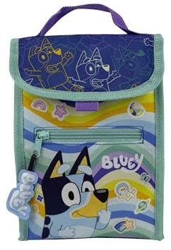 CYPBRANDS- Bluey, Bolsa Merienda, Bolso, Tartera, Lonchera, Fiambrera, Táper, Color Azul, Producto Oficial