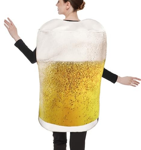 Beer Mug Costume, Realistic Funny Beer Mug Suits, Stein Costume Cosplay Clothes, for Men Women Cosplayer Events Carnivals Stage Photoshoot Bar Party Holiday