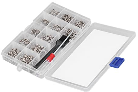 Tbest 600-teiliges Computerschrauben-Sortiment-Set, Flachkopf-M2, M2,5, M3-Schrauben für PC-Laptop-Festplatten-Motherboard-Reparatur mit Schraubendreher-Bürste (SILVER)
