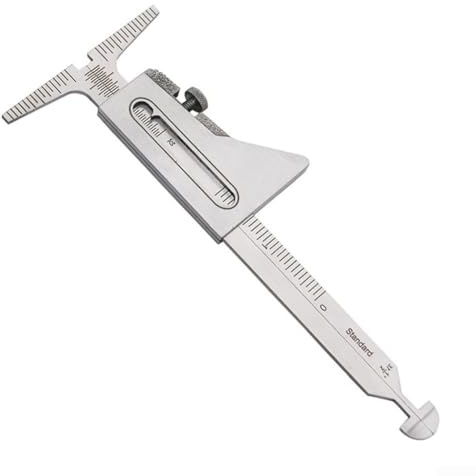 Jauge de tuyau de soudage en acier inoxydable, design rabattable pour mesure standard et métrique, argent